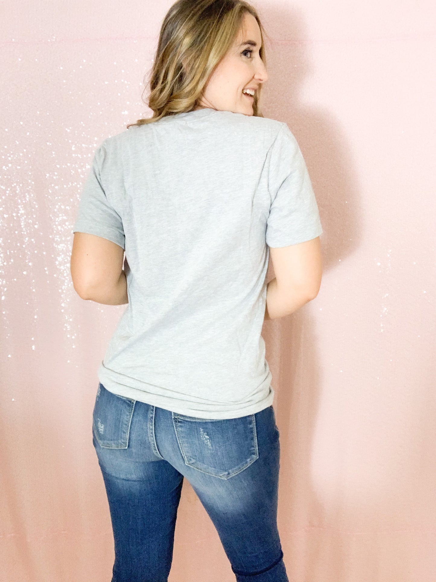 Football Babe Graphic Tee - Grey