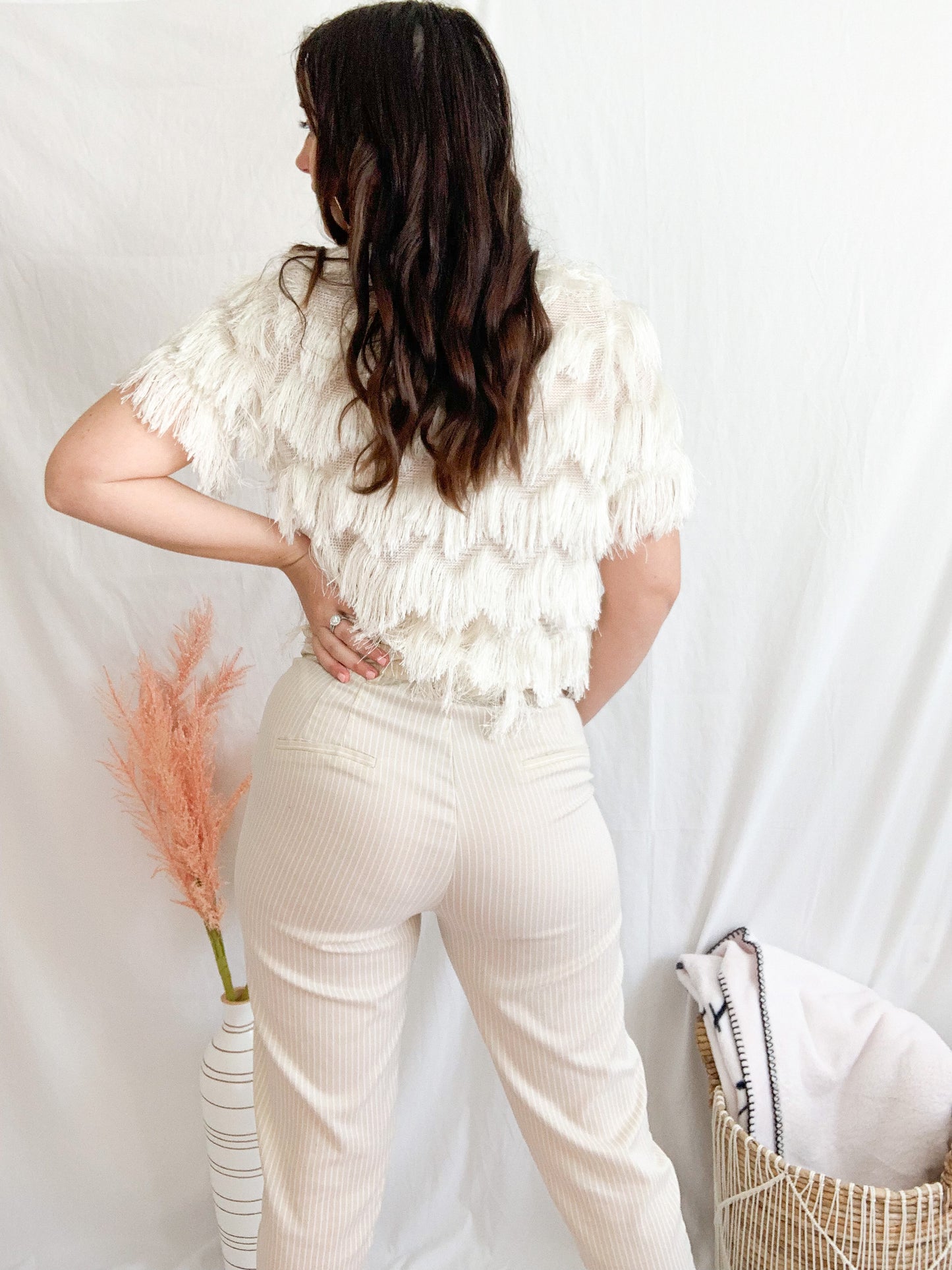 Ticket to Style Fringe Top - Cream