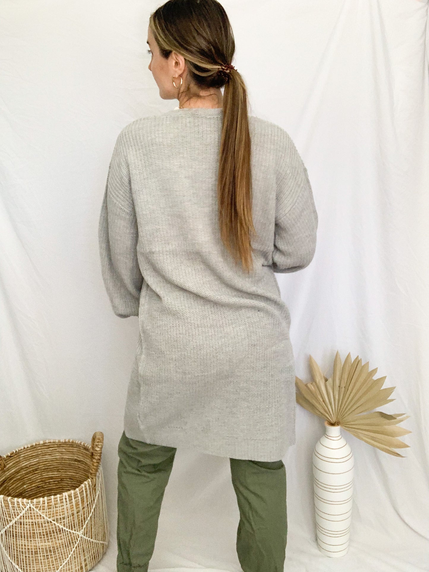 Kourtney Oversized Cardigan - Heather Grey