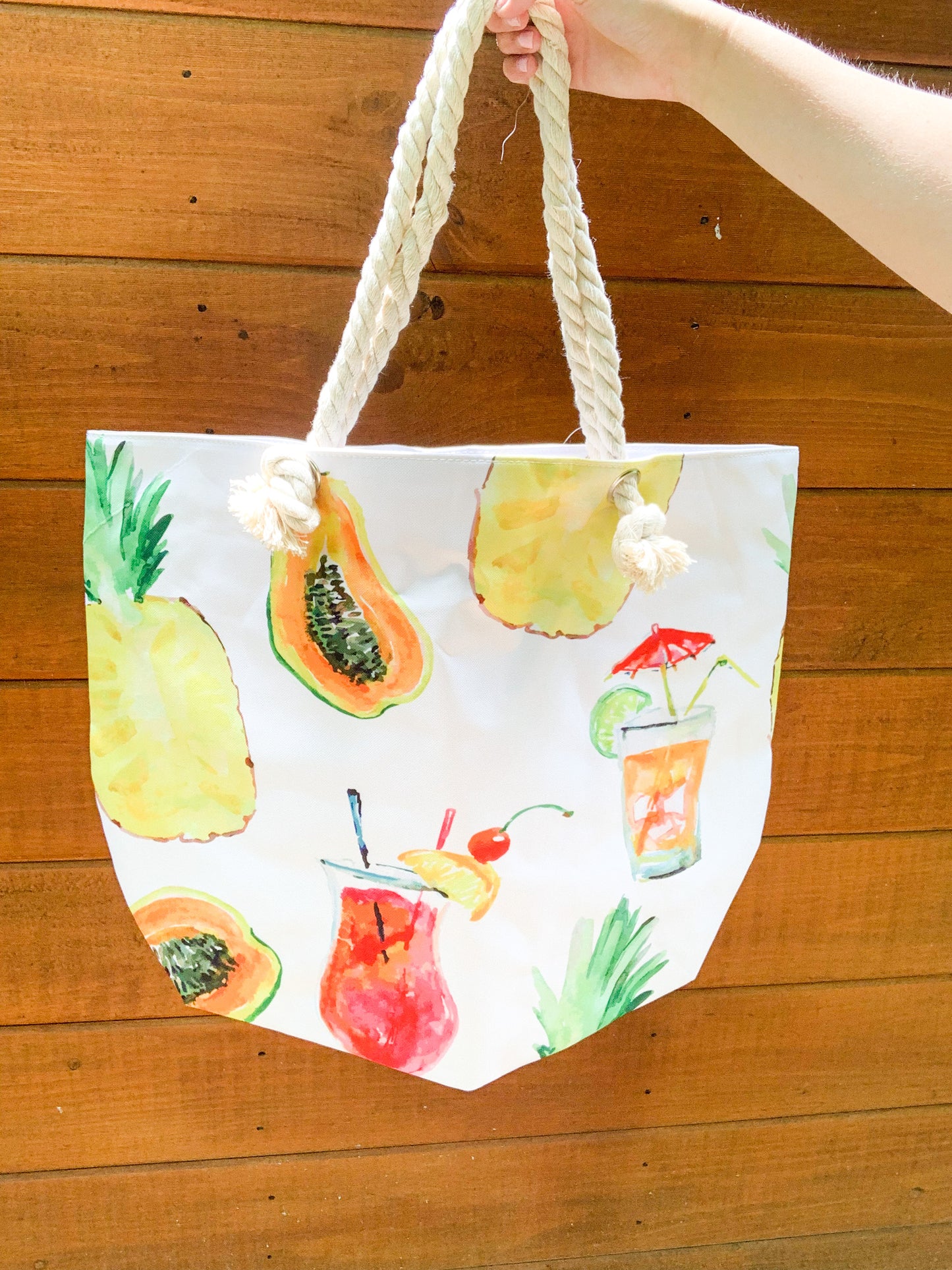 Beach Weekend Away Beach Tote - White