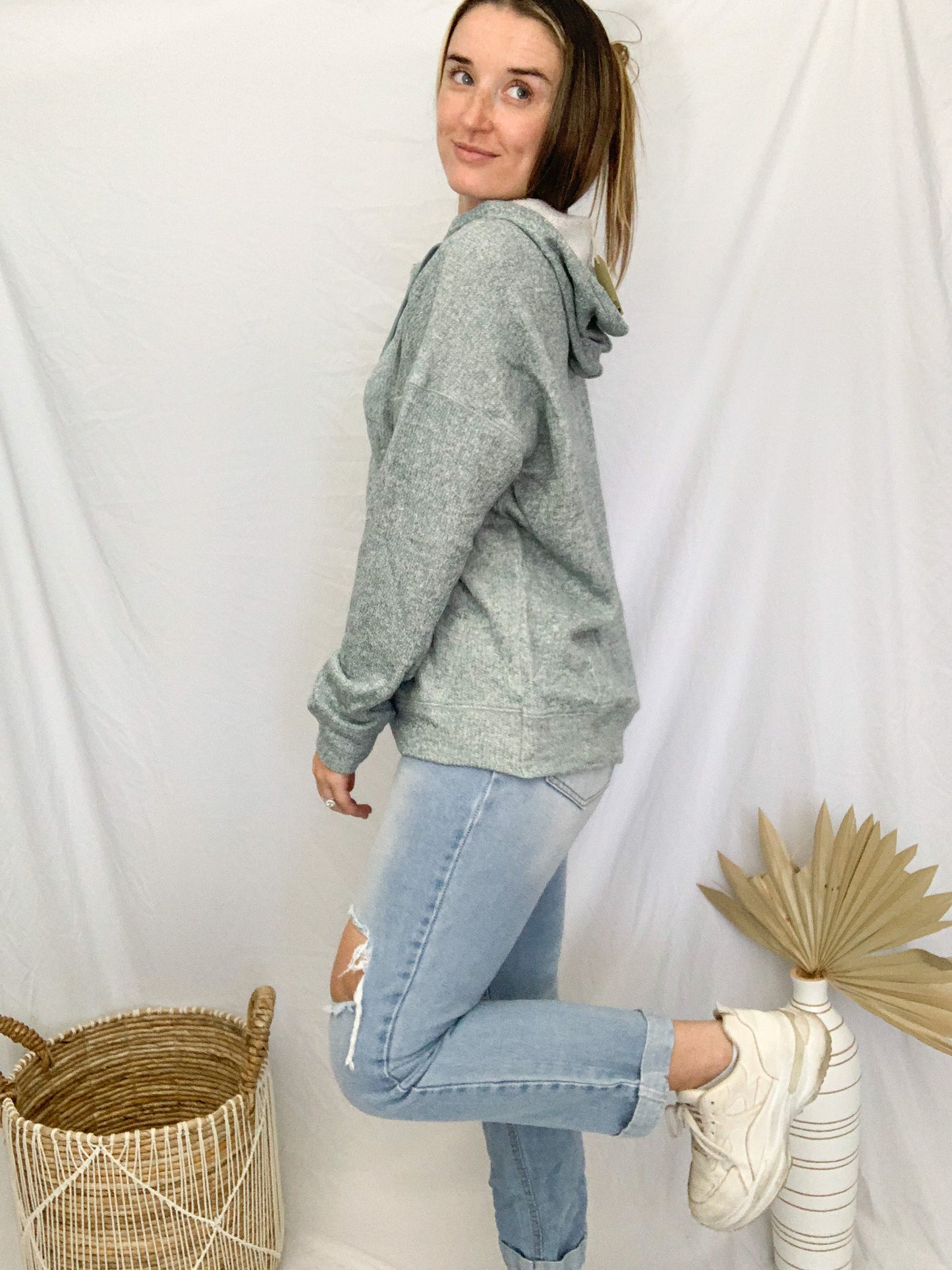 Put You First Pullover - Denim