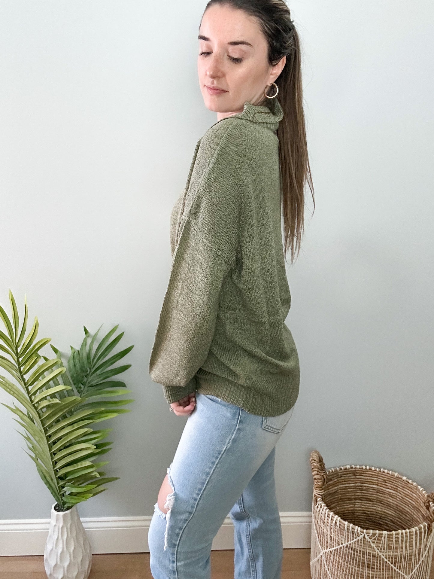 Sadie Sweater Top - Olive