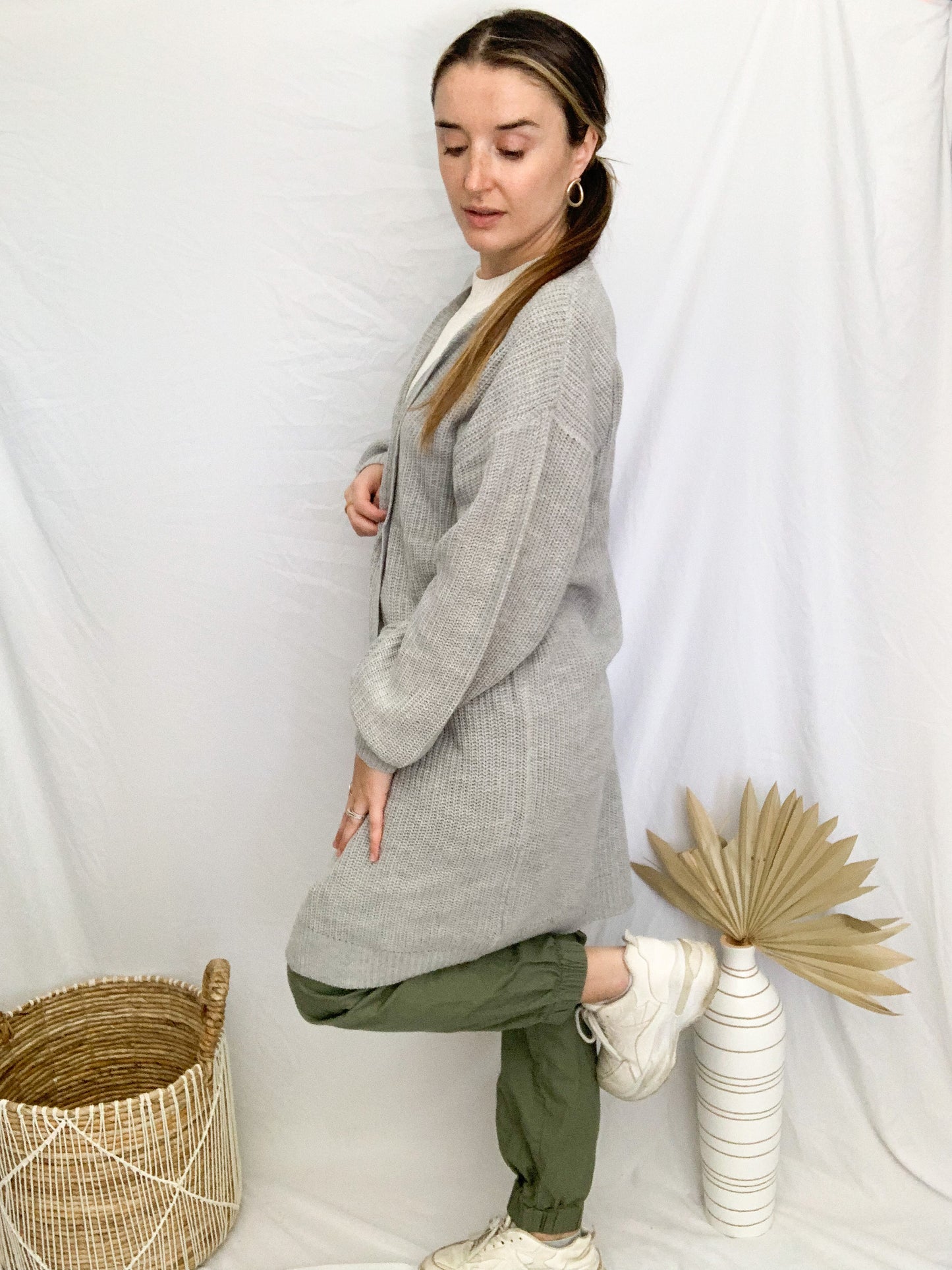 Kourtney Oversized Cardigan - Heather Grey