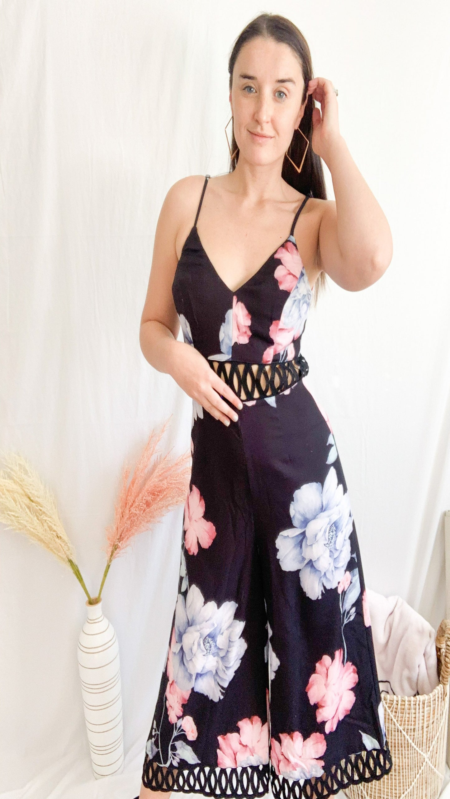 Blooming in Bermuda Jumpsuit - Black
