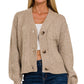 Cozy Club Button Up Sweater - Coco
