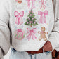 Very Merry Pink Christmas Graphic Sweatshirt - Ash