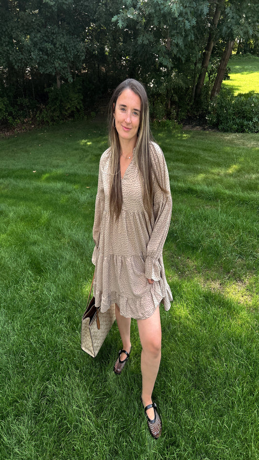 Cinnamon Sugar Dress - Taupe/Black