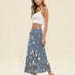 Alexx Floral Midi Skirt - Blue