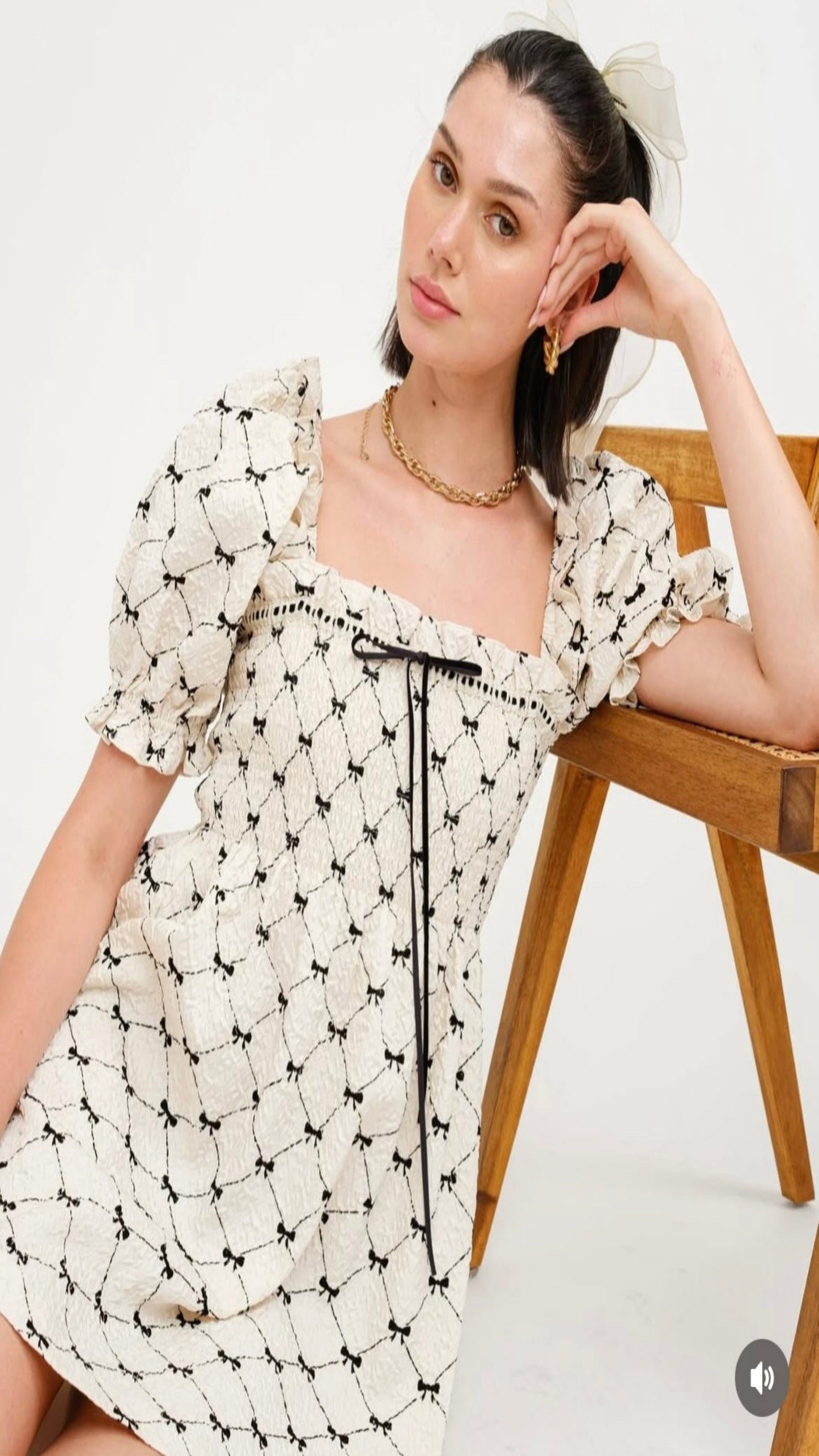 Bow Princess Dress - Cream