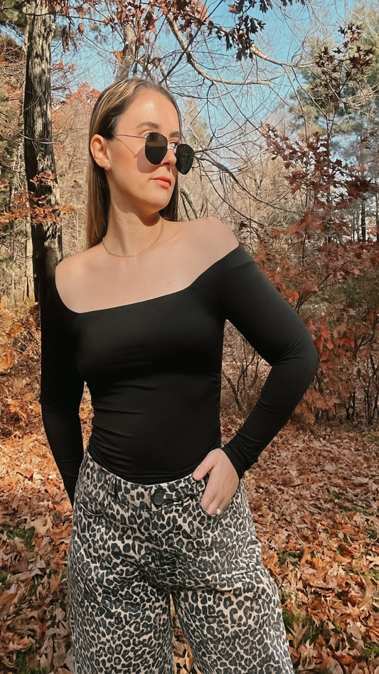 Belle Long Sleeve Top - Black