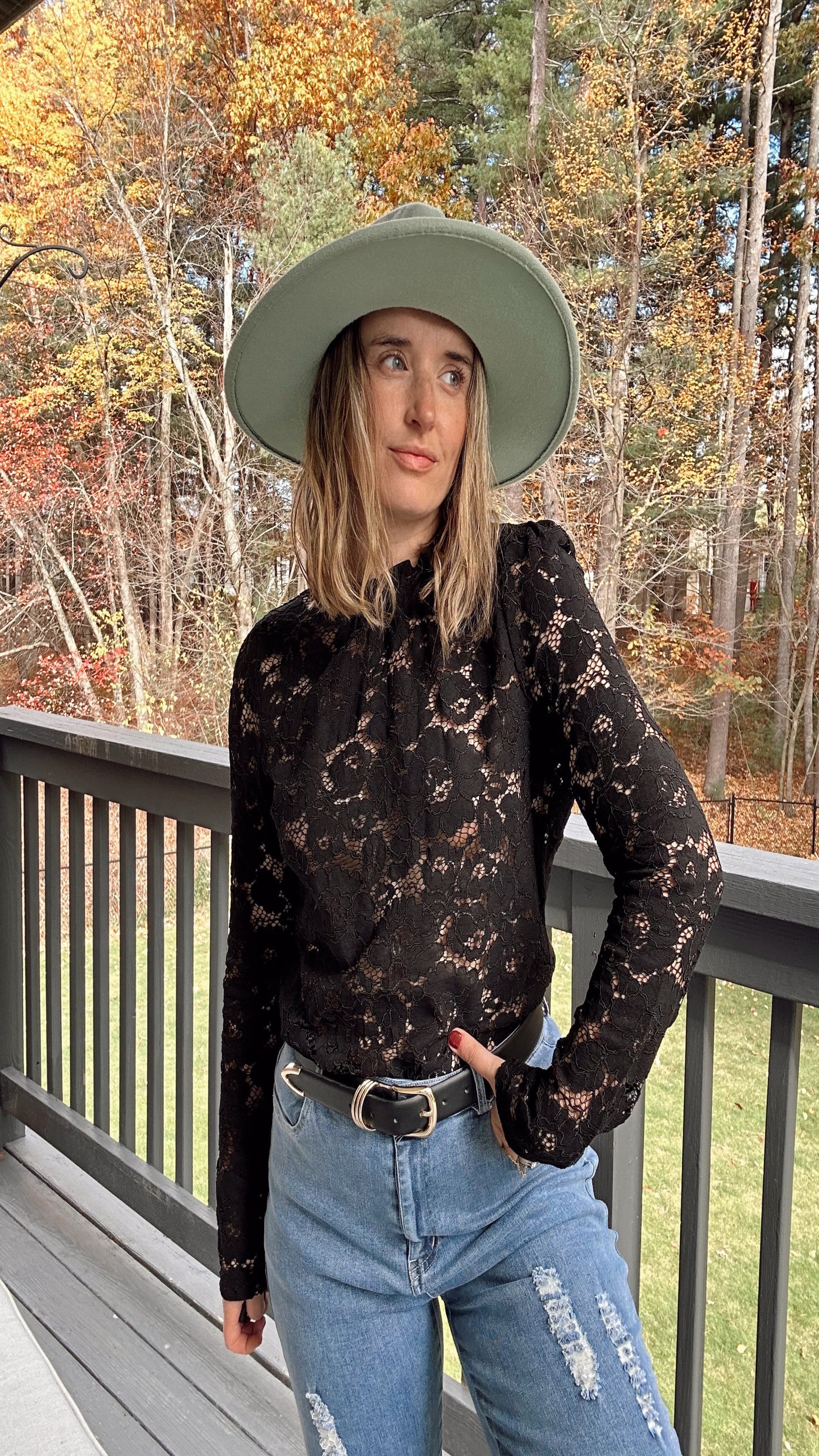 Meet Me at Midnight Lace Blouse- Black