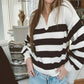 Payton Striped Sweater Top - Ivory