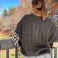 Willow Patchwork Knit Sweater - Charcoal