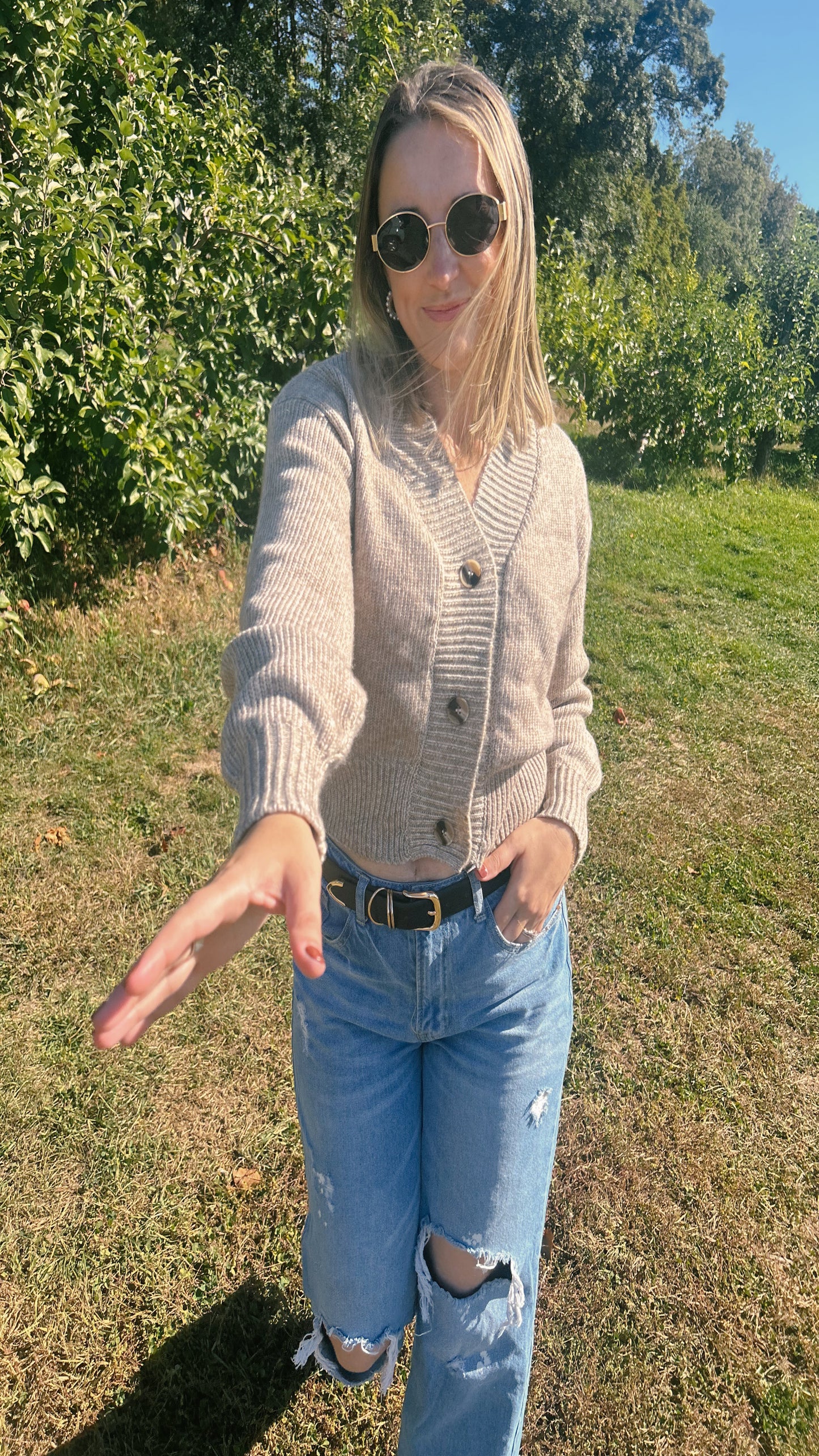 Cozy Club Button Up Sweater - Coco