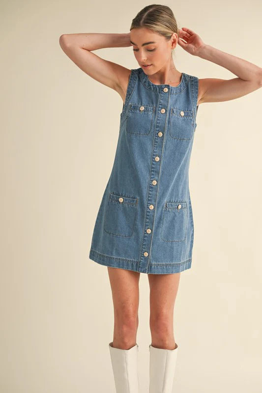 Blueberry Fields Denim Dress - Denim