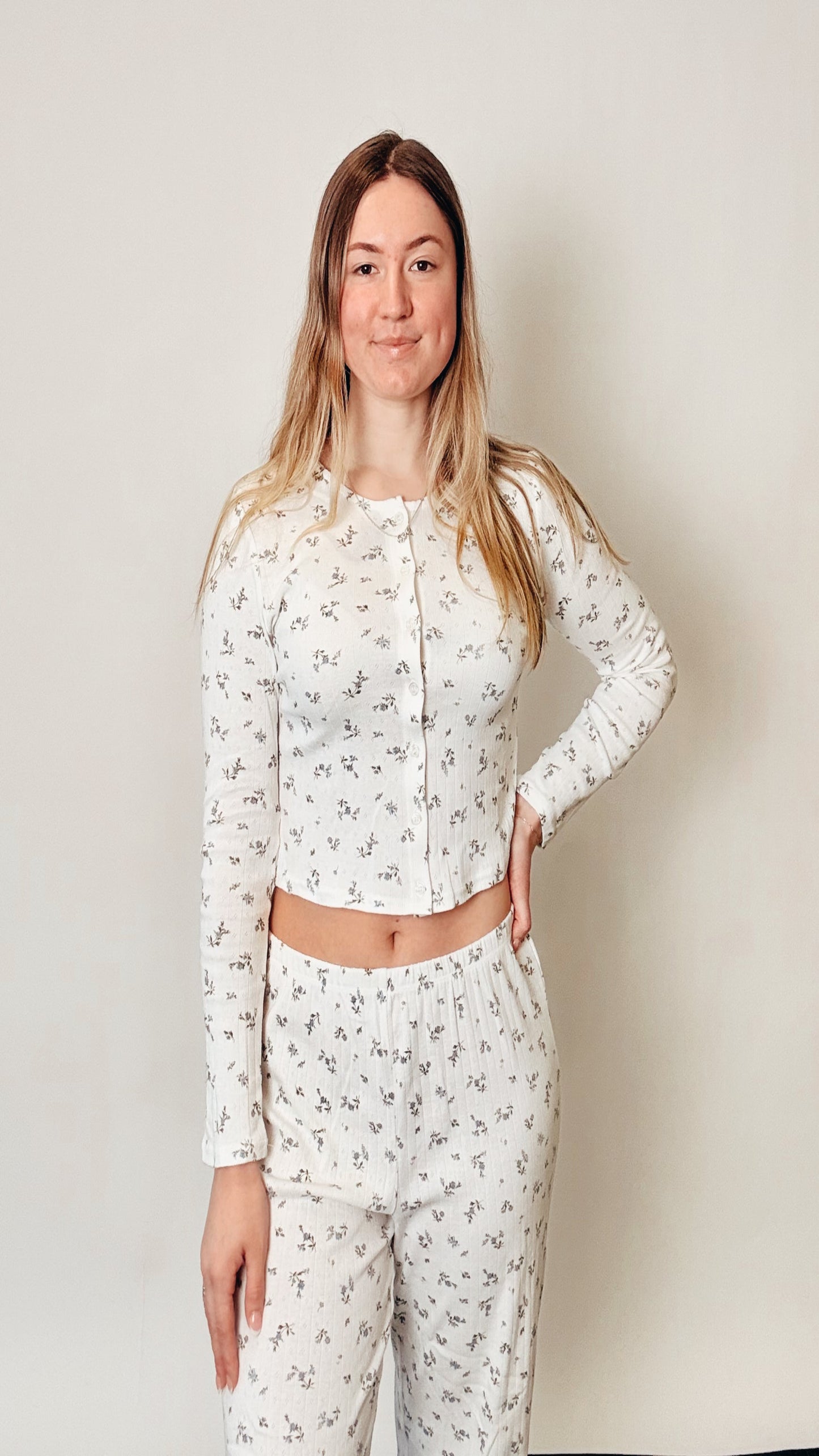 Petal Perfect Pointelle Lounge Set - Ivory