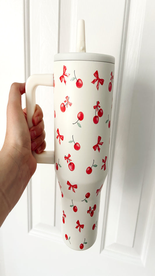 Cherry Pie Tumbler - Cream
