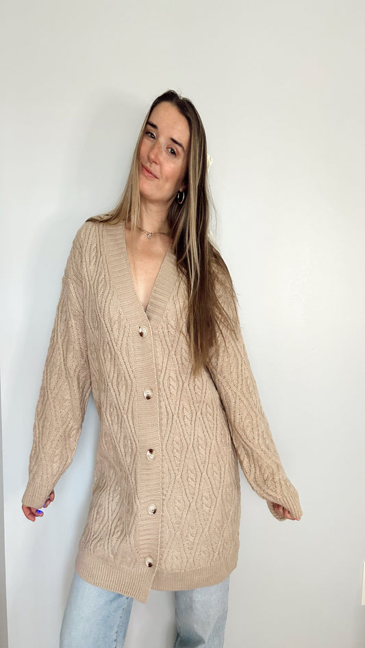 Mornings at the Cozy Cafe Cardigan - Taupe