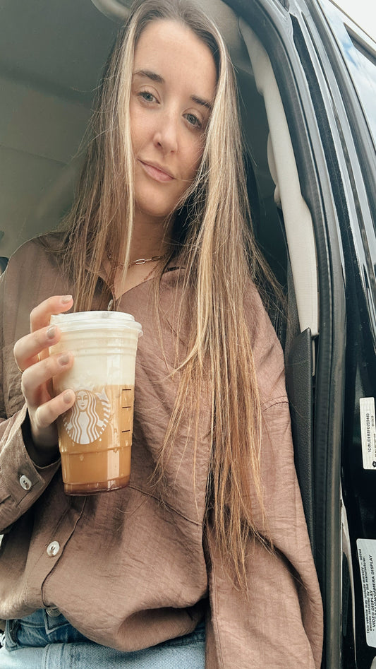 Nessa Button Up Top - Mocha