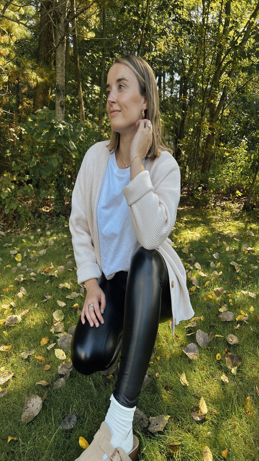 Kristen Faux Leather Leggings - Black