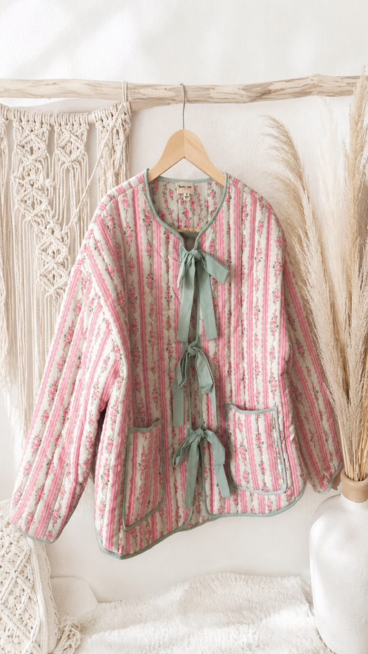 Pastel Dreams Floral Jacket - Reversible