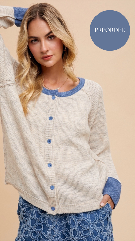 Blueberry Pancake Cardigan - Blue *preorder*