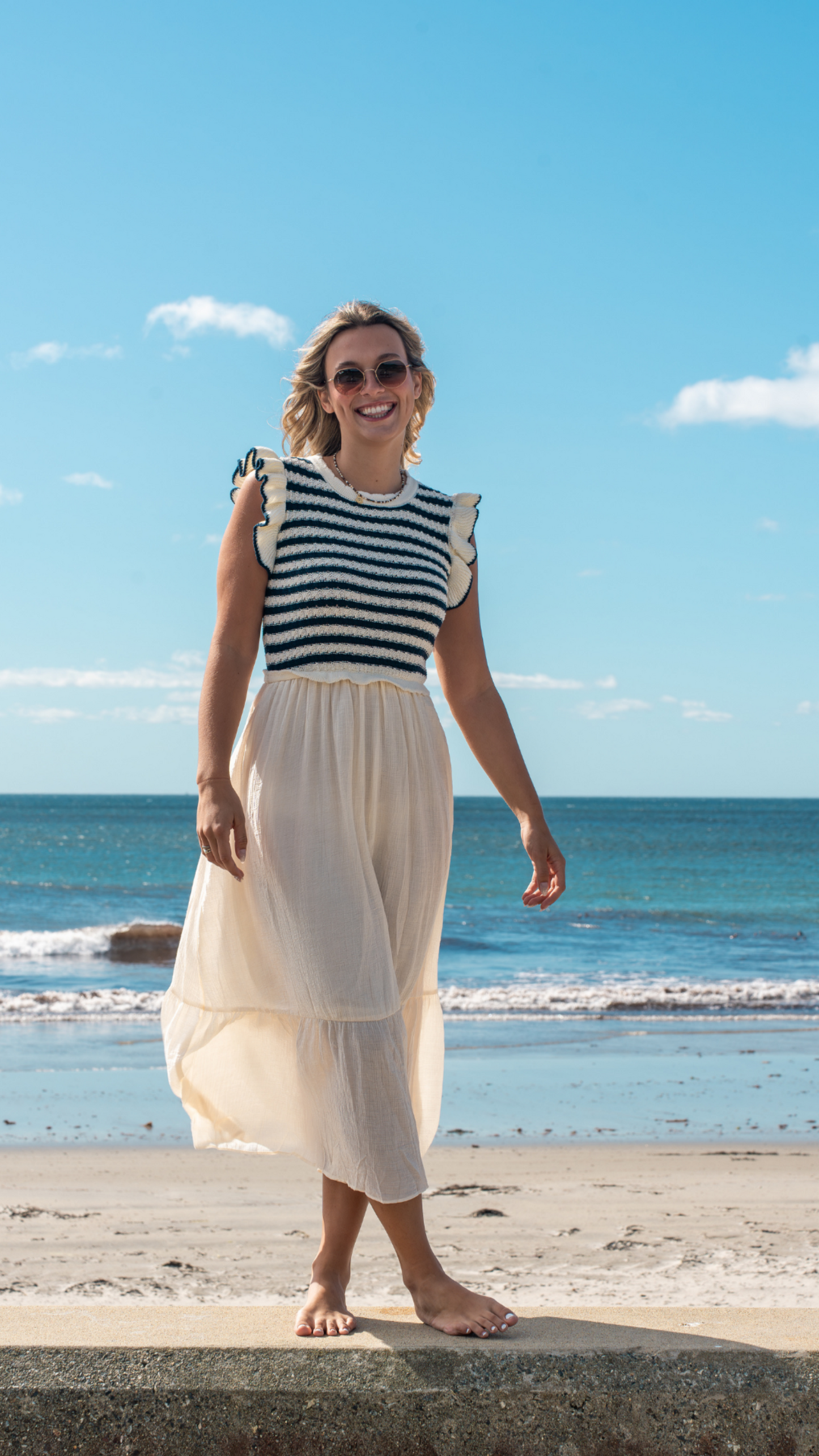 Chardonnay and Sunsets Maxi Dress - Navy