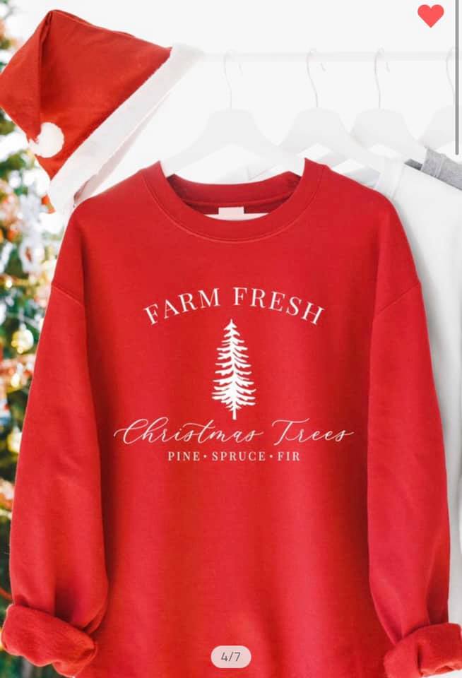 Christmas Tree Farm Sweatshirt - Red