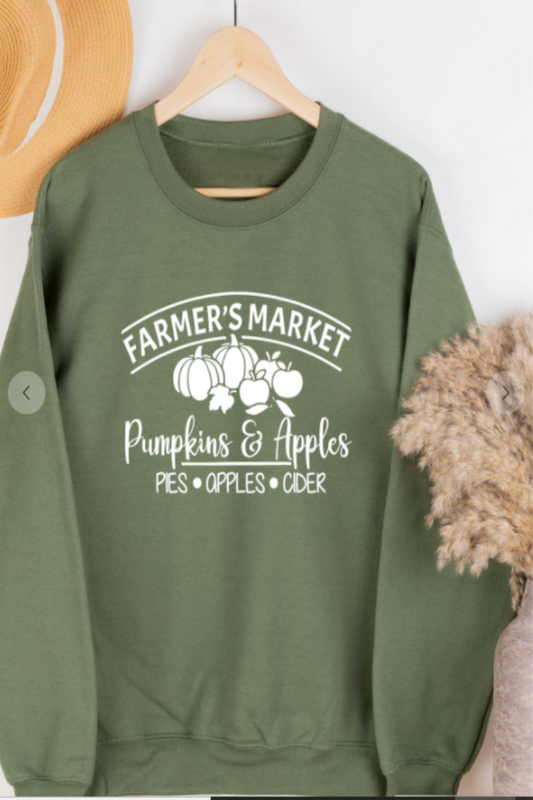Let's go to the Farmers Market Sweatshirt - Olive Green