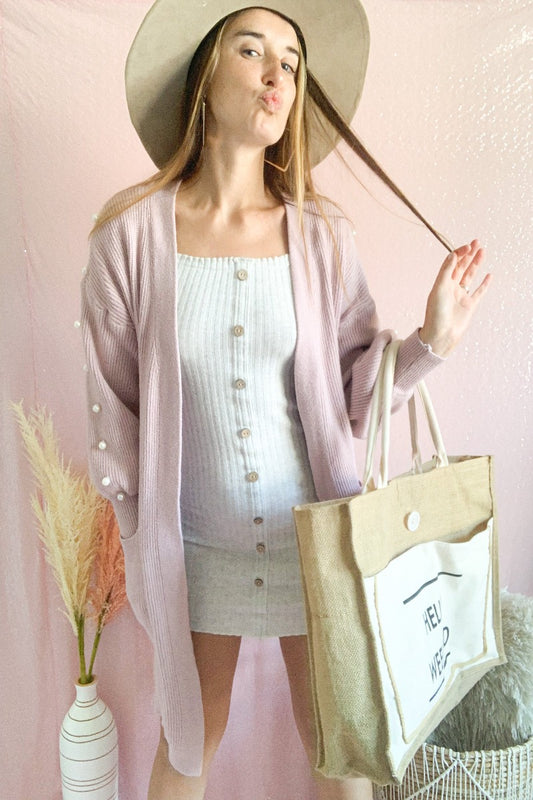 Pretty in Pearl Cardigan - Pink