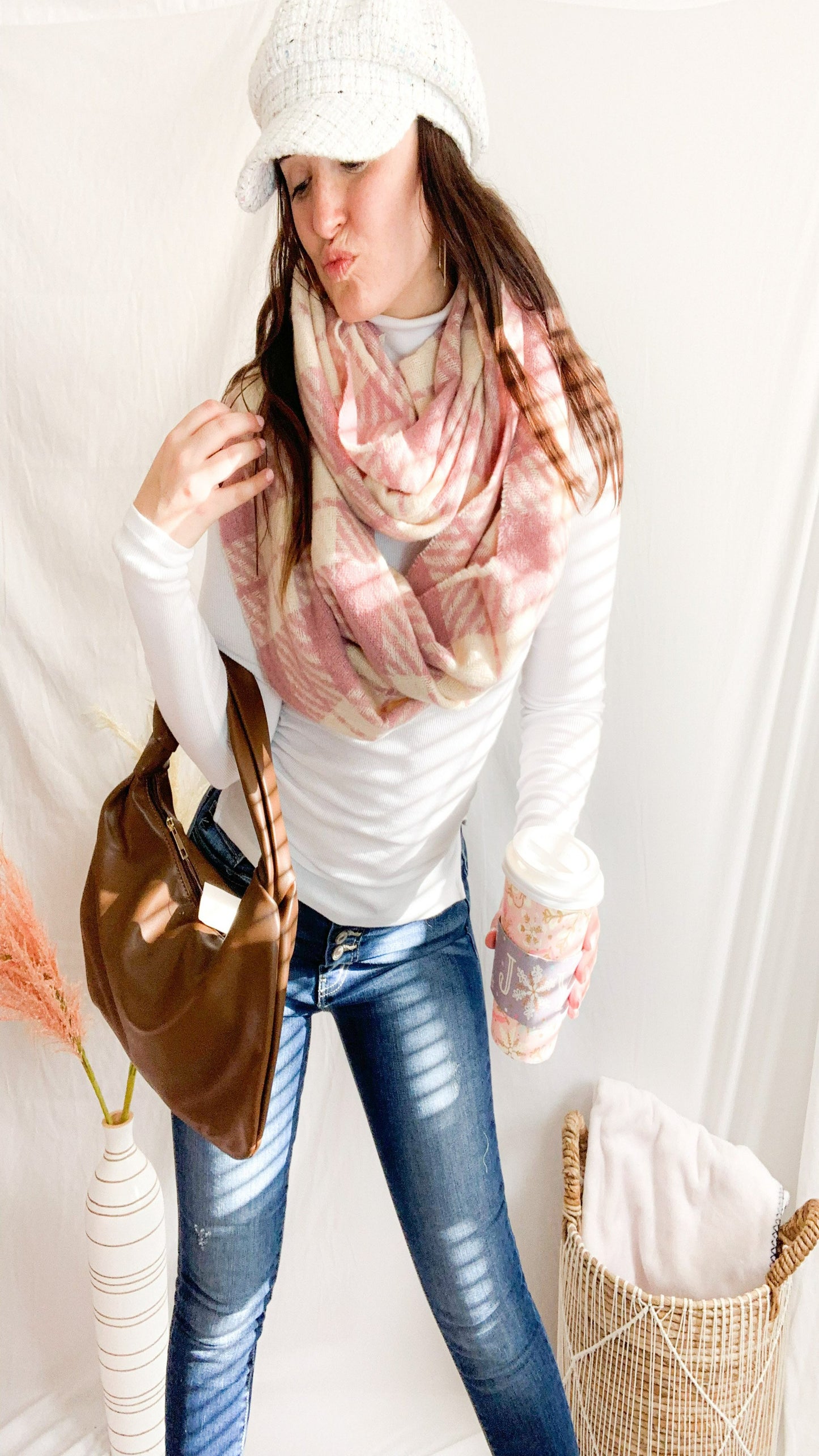 Chilly Day in Aspen Infinity Scarf - Pink