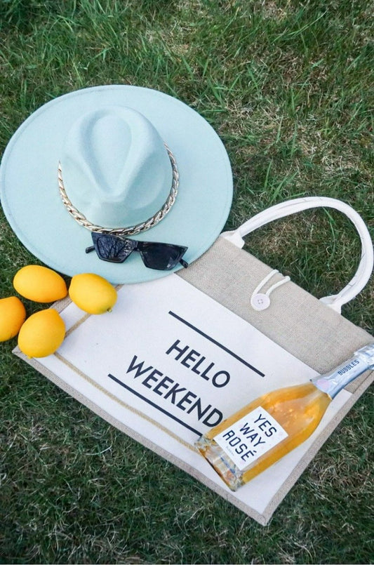 Hello Weekend Tote Bag - Ivory