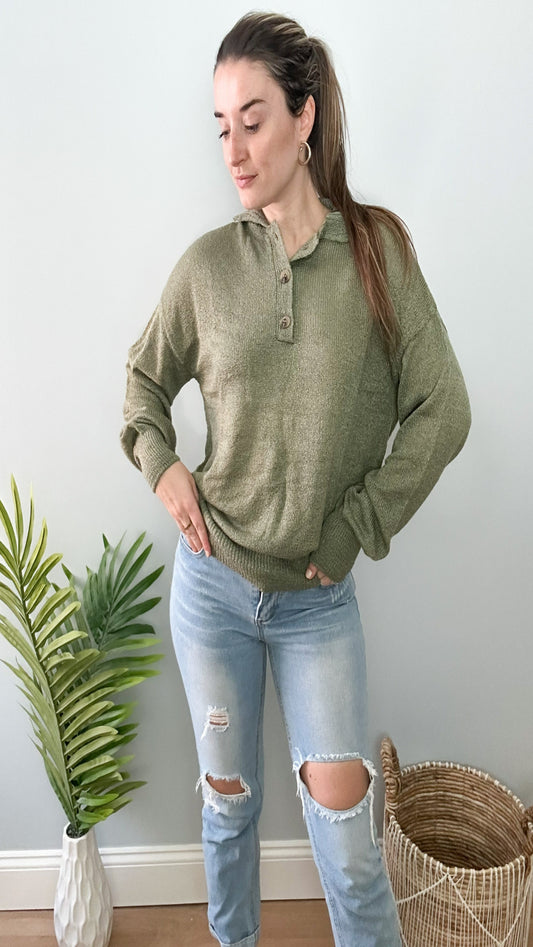 Sadie Sweater Top - Olive