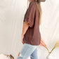 Cassie Button Up Blouse- Chocolate