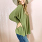 So Posh Waffle Knit Top - Olive